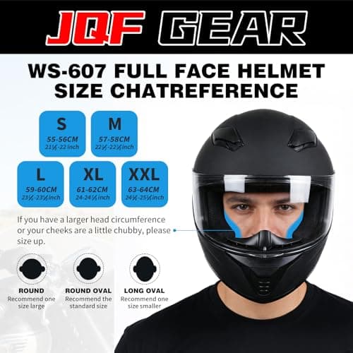 Full Face Motorcycle Helmet WS-607 DOT Approved Motorbike Racing Street Bike Helmets for Adults with Visor