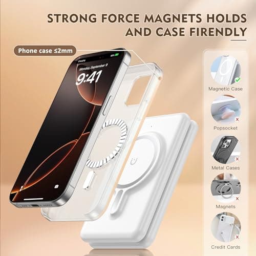 Magnetic Wireless Charger for iPhone: 3 in 1 Travel Charging Station for Apple Devices for iPhone 17 Air 16 15 14 13 12 Pro Max Plus - Foldable Charging Pad for Apple Watch Series & Airpods 4 3 2 Pro