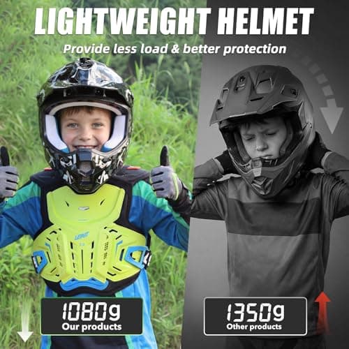 TRIANGLE Youth Kids Dirt Bike Helmet Full Face Motocross Helmet with Goggle & Gloves DOT/FMVSS-218 Approved Motorcycle Helmet