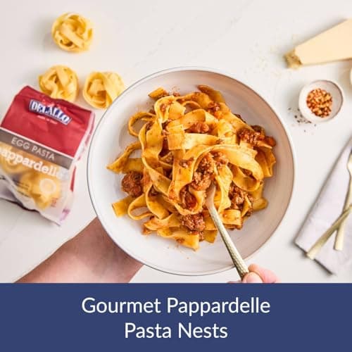 DeLallo Gourmet Pasta Gift Basket, Italian Gift Basket with Imported Lumache and Pappardelle Noodles, Gourmet Cooking Gift for Holidays and Christmas, Handpacked with Gift Box