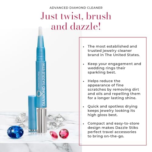 CONNOISSEURS Diamond Dazzle Stik - Portable Diamond Cleaner for Rings and Other Jewelry - Bring Out The Sparkle in Your Diamonds and Precious Stones