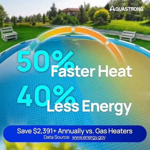 AQUASTRONG Inverter Swimming Pool Heat Pump,Pool Heater for Above Ground and Inground Pool Heating and Cooling Pool Heater, Smart WiFi Control Pools Up to, 7000 Gallons