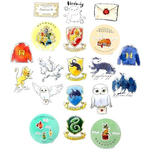 Set of Unique Sticker Decals, 5 Holograms, Waterproof, UV & Scratch Resistant, Great for Gadgets, Officially Licensed 60-Pack Conquest Harry Potter Watercolor Vinyl Stickers B08GNBGSD2