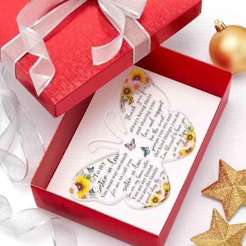 Barydat Sister-in-Law Gifts from Sister for Sister-in-Law Butterfly Friendship Birthday Gift Thank You Gifts for Sister Acrylic Decorative Signs Plaques (to My Sister)