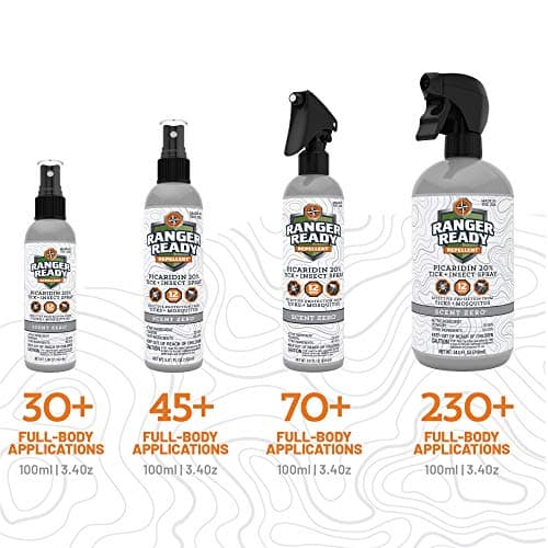 Ranger Ready Repellents Picaridin Insect Repellent Spray with Scent Zero - Mosquito Repellent and Tick Spray (8 oz., Pack of 1)