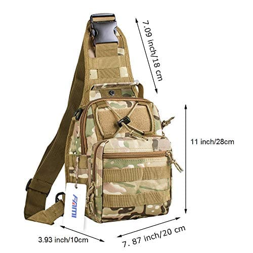 FAMI Outdoor Tactical Bag Backpack, Military Sport Bag Pack Sling Shoulder Backpack Tactical Satchel for Every Day Carry (CP)