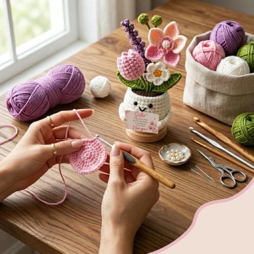 Gifts for Sister, Sister Birthday Gifts Sister Gifts, Crochet Orchid Flower for Christmas Thanksgiving Birthday B0H83626S4