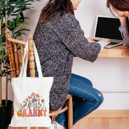 Grandma Gifts Tote Bag Birthday Mothers Day Retirement Gifts for Women Mama Nana Mimi Shoulder Bag Reusable Grocery Bags B0CYPQ48FS