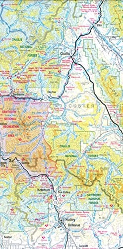 Topographic Recreational Map of Idaho