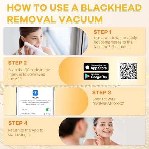 2026 Pore Vacuum with Camerafor, USB Rechargeable Blackhead Remover Vacuum,3 Levels Adjustable Pore Vacuum Blackhead Remover, 6 Suction Heads,Face Vacuum Pore Cleanser for Women & Men-White