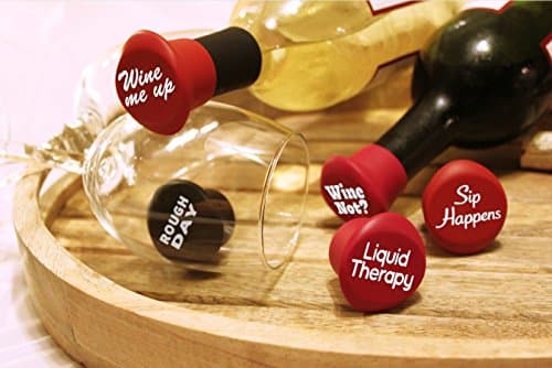 Funny Silicone Wine Stopper Set – Must-Have Wine Accessories & Perfect Wine Gifts for Women & Men – Airtight & Reusable