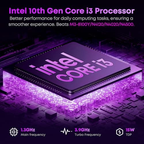 CHUWI Windows 11 Tablet 10.1'', 8GB RAM 256GB SSD, Intel Core i3 (3.9GHz), Expandable to 2TB, Windows Tablet PC, IPS HD Touchscreen, 4K HDMI, 5MP AF Camera, WiFi 6, BT5.3, USB3.2, with Case