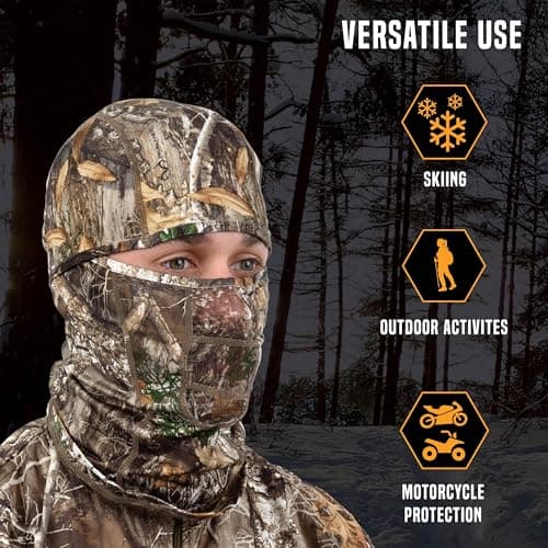 Allen Company Vanish Stretch Fit Camouflage Balaclava, Camo Hunting Face Cover