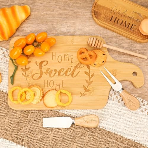 House Warming Gifts New Home,New Home Gift Ideas,Realtors Closing Gifts for Home Buyers,Woven Basket Serving Board Table Runner Gifts for Couples Women Men B0DG54VV5R