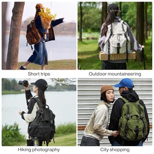 mixi Travel Backpack for Women Men, 18 Inch Carry On Laptop Backpack Flight Approved fits 16'' Laptop, Lightweight Waterproof Hiking Backpack Travel Outdoor Business Casual Daypack, Brown