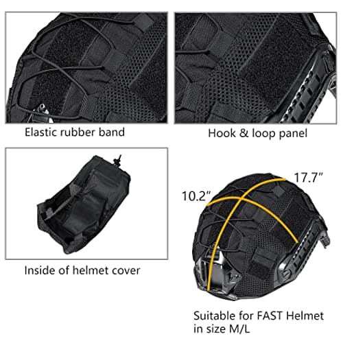 IDOGEAR Tactical Helmet Cover for Fast Helmet camo Helmet Cover for Airsoft Helmet in Size M/L, Military Paintball Hunting Shooting Gear - 500D Nylon - Without Helmet
