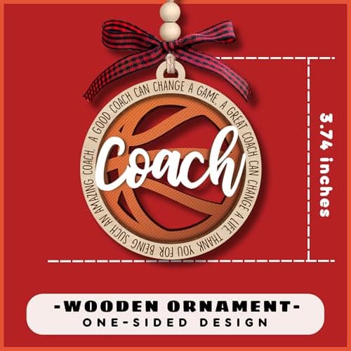 MAPDTWO Basketball Coach Ornament - Basketball Coach Gifts - Christmas Thank You Appreciation Sports Gifts for Coaches - 2 Layered Wood Ornament 2025