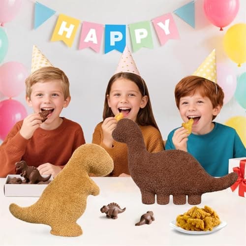 Dino Nuggets Pillow Plush, Dinosaur Chicken Plush Nuggets Pillow for Funny Birthday Gifts, Cute Funny Stuffed Animals for Boy and Girl, Dinosaur Gifts for Kids Teens and Adults (Tyran Rex, Small) B0CT2MFJ23