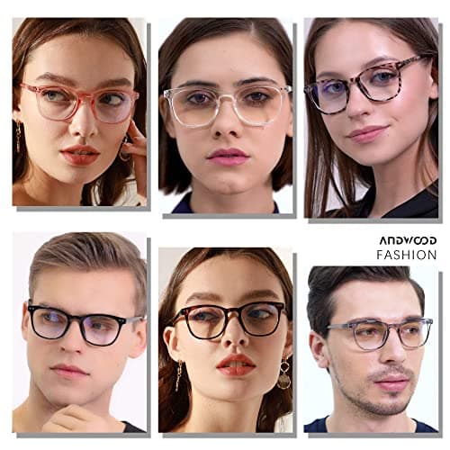 ANDWOOD Blue Light Blocking Glasses Women Men Computer Small Face Clear Bluelight Blocker Eyeglasses Frame