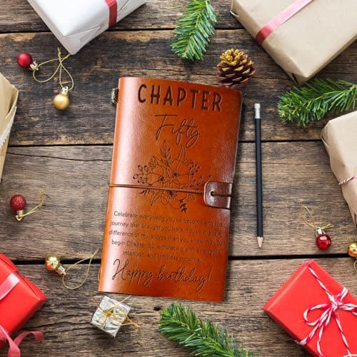 50th Birthday Decorations for Women, 50 Year Old Birthday Gifts Refillable Notebook, Turning 50 Fifty 1976 Bday Presents 50th Birthday Gifts for Hers, Chapter 50 Journal for Women B0FSKNHGKG