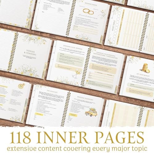All-In-One Wedding Planner Book | Wedding Planning Organizer, Bridal Planner & Vow Books Set | Wedding Countdown Calendar | Bride Planner | Wedding Gift