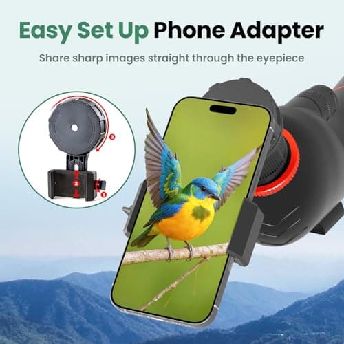 Gosky 20-60×85 Spotting Scope with Tripod - Phone Adapter, Dual Focusing Spotter Scope for Bird Watching, Wildlife Scenery (Black)