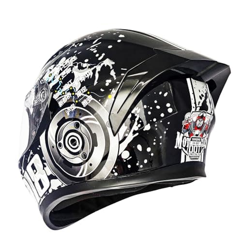 Adult Full Face Motorcycle Helmet with Dual Visor, DOT Approved Street Bike Racing ADV Motocross Helmets for Men Women, Ventilation