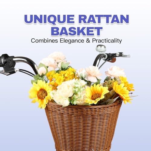 26 Inch Beach Cruiser Bike for Women, Hybrid Womens Bike with 7 Speed, Adjustable Seat, Lightweight Women Beach Cruiser Bike with Anti-Skid Tires, V-Brakes