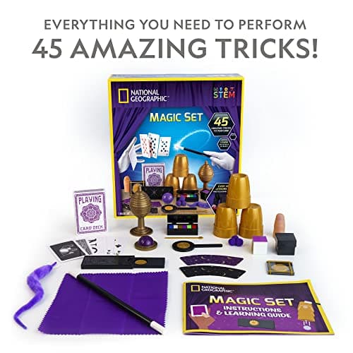 Perform Classic Illusions, Performance Props, STEM Learning, Video Instructions from a Professional Magician, Birthday Gift National Geographic Kids Magic Kit with 45 Tricks for Kids Ages 8-12 B0D24LTPS7