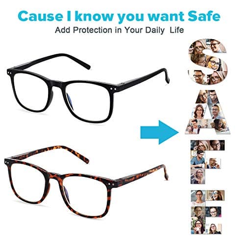 AOSM Blue Light Glasses for Men & Women,Gaming glasses Anti-Glare UV400 Protection,Blue Light Blocking to Relieve Eye Strain