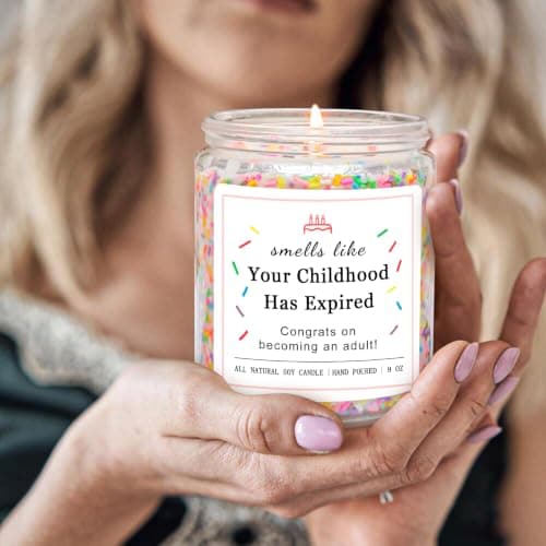 18 Year Old Birthday Gifts for Daughter, Friend, Sister, Niece, Creamy Vanilla with Sprinkles Homsolver 18th Birthday Gifts for Girls, 18th Birthday Decorations Candle B0DCB8F4K5