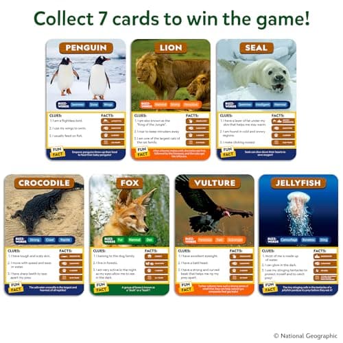 Skillmatics Guess in 10 National Geographic Animals, Educational Card Game for Kids & Families, Animal Trivia & Travel Game, Screen-Free Fun, Gifts for Ages 6, 7, 8, 9 and Up