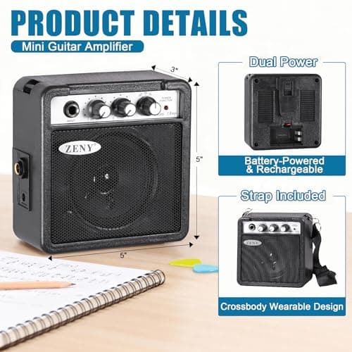 ZENY 30 inch Kids Electric Guitar with 5w Amp, Gig Bag, Strap, Cable, Strings and Picks Guitar Combo Accessory Kit, Blue