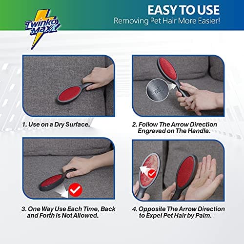Twinko Max Lint Brush, Lint Remover, Pet Hair Remover, Clothes Brush, Magic Lint Remover Brush, Sheet and Carpet Cleaning Brush, 2-Sided and Reusable, No Need Lint Roller Refill.
