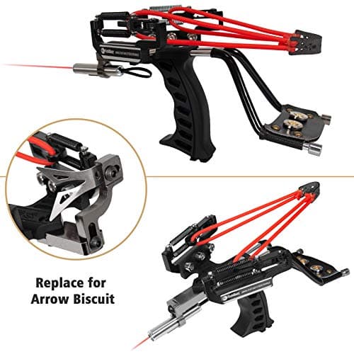 Goldboy Professional Slingshot, Wrist Rocket Slingshot with Red Beam Sight, Hunting Slingshot for Adults with 4 Rubber Bands Replacement and 220 Ammo for Adults