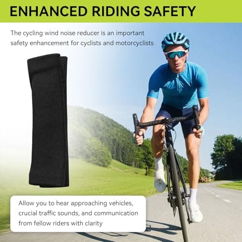 Cycling Wind Noise Blocker for Bike Helmet, Wind Noise Reducer Helmet Attachment, Wind Noise Reduction Accessories for Biking, Cycling Ear Wind Protection, 2 PCS