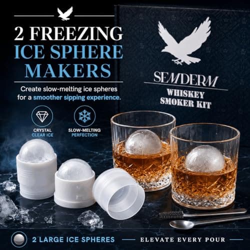 Bourbon Whiskey Smoker Kit with Torch - Old Fashioned Cocktail Smoker Kit with 2 Whiskey Glasses, 6 Wood Chips - Valentines Anniversary Birthday Gifts for Men Dad Husband Boyfriend (No Butane) B0F4N3FSH4