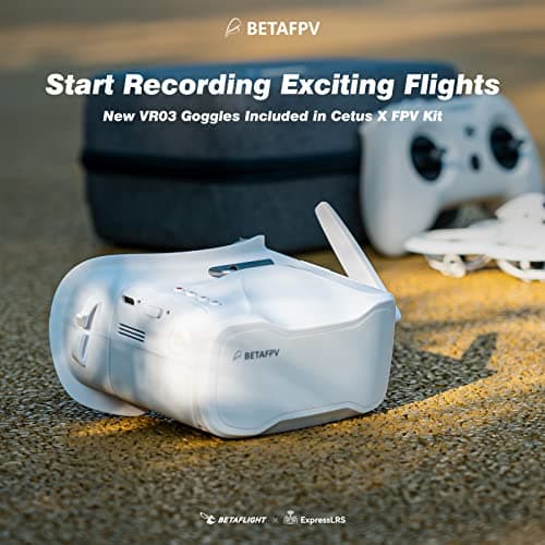 BETAFPV ELRS V3 Cetus X FPV Kit with Betaflight FC LiteRadio 3 Transmitter C04 Cam VR03 Goggles with DVR Recording Function, Supported 2S Power Advanced RTF Kit for FPV Beginners to Fly Faster Further