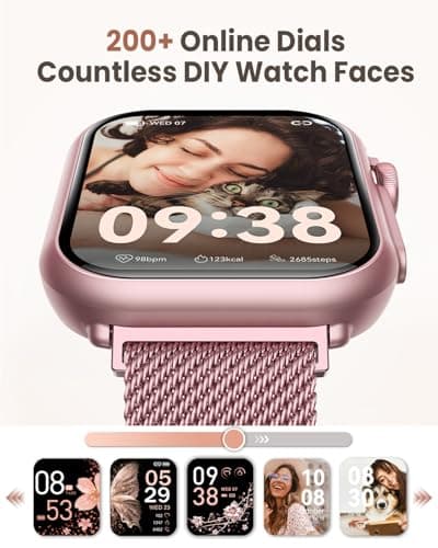 AKUMAKA Smart Watches for Women (Android/iPhone), 1.83" HD Smart Watch with Calls/Messages/Notifications, Sleep/Heart Rate/SpO2/Blood Pressure Monitor, 110+ Sports Modes Fitness Tracker Watch, 1000mAh Battery