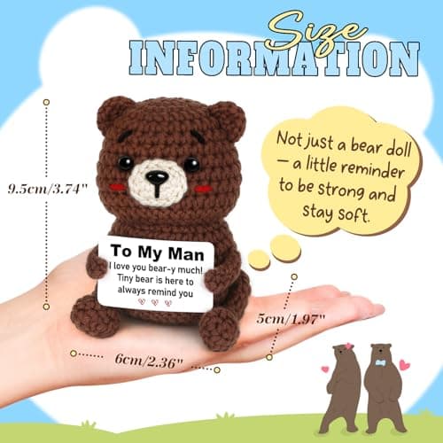I Love You Gift for Him Boyfriend Husband, Gift for Birthday Fathers Day, to My Man Handmade Crochet, Funny Birthday Anniversary Valentine's Day for Men B0FD9QGTQP