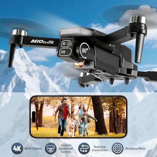 Mini Drone with Camera, 4K HD FPV Drone for Beginners,Brushless Motor, Altitude Hold, Gesture Selfie, One key Return/Emergency Stop,3D Flips, Waypoint Fly, 2 Batteries,Foldable RC Quadcopter.