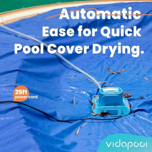 1/2 HP Pool Cover Pump Automatic On Off, Submersible Sump Pump Inground/Above Ground, 2169 GPH Water Removal Pump with 25 Feet Power Cord for Swimming Pool, Pond, Basement, Window Well
