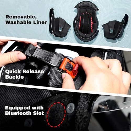 CYRIL Modular Motorcycle Helmet DOT, Flip Up Full Face Men Women, Glasses Compatible Dual Visor, Quick Release Shield, Bonus Smoke Visor & Bag for Street Bike ATV UTV Scooter Cruiser