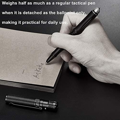 The Most Loaded 6-in-1 Tactical Pen: Solves Other Brands' Weaknesses,Self Defense Tip + Flashlight + Ballpoint + Bottle Opener + Screw Driver + Hexagonal Wrench, 5 Ink Refills + 6 Batteries + Gift Box B07RDGN4HD
