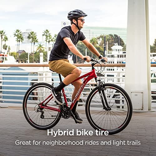 Schwinn Replacement Bike Tire, 26" x 2.0" Hybrid Bike Tire, Wider Tread Knob Spacing, Combination Tread, Fits Internal Rim Widths 19mm to 29mm, PSI Range 40 to 65