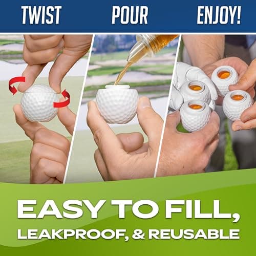 GoSports Mulligan Shots Golf Ball Shot Glasses with Lids - 12 Pack - Funny Golf Gifts for Men