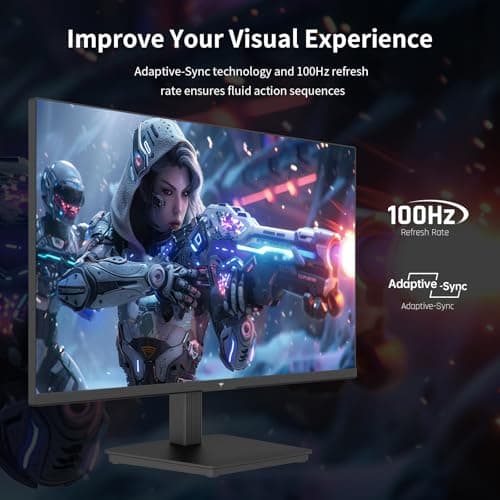 KTC 24 Inch QHD 2560x1440 IPS Computer Monitor, 100Hz Zero-Frame 2K Gaming Office Monitor, Adaptive Sync, HDR10, VESA, Tilt Adjustable, Low Blue Light, DisplayPort, HDMI, H24T27