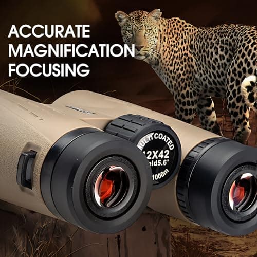 12x42 HD Binoculars for Adults High Powered Binoculars with Upgraded Phone Adapter Compact Binocular with Low Light Night Vision for Bird Watching Hunting Outdoor Sports Concerts Camo