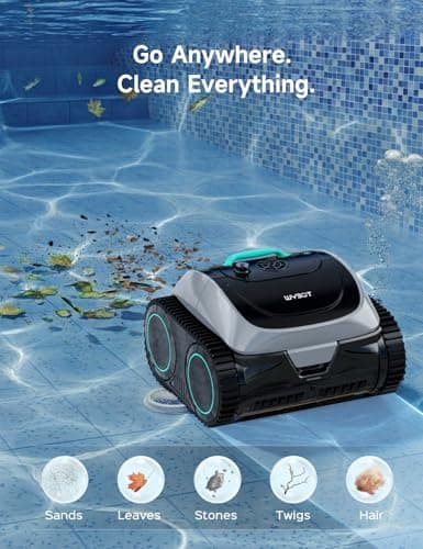 WYBOT C1 Cordless Robotic Pool Cleaner, 4-in-1 Pool Vacuum for Inground Pools & Above Ground Pool Up to 150 Mins Runtime, Power Suction with Smart Navigation & APP Control (Lake Green)
