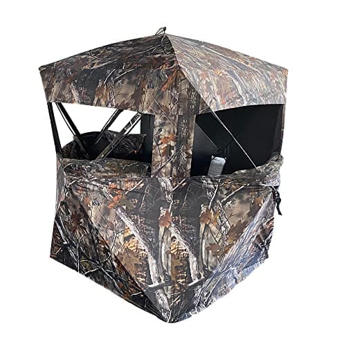THUNDERBAY SPUR Collector 3 Person Hunting Blind, Portable Ground Blind with Silent Windows, Portable Durable Hunting Tent for Deer & Turkey Hunting